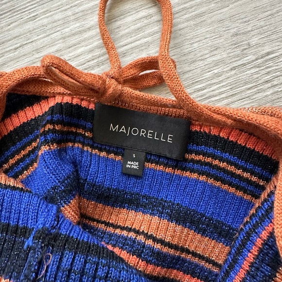 Majorelle Knit Striped Multicolor Lurex Midi Dress, Size Small  full of color - Picture 6 of 6